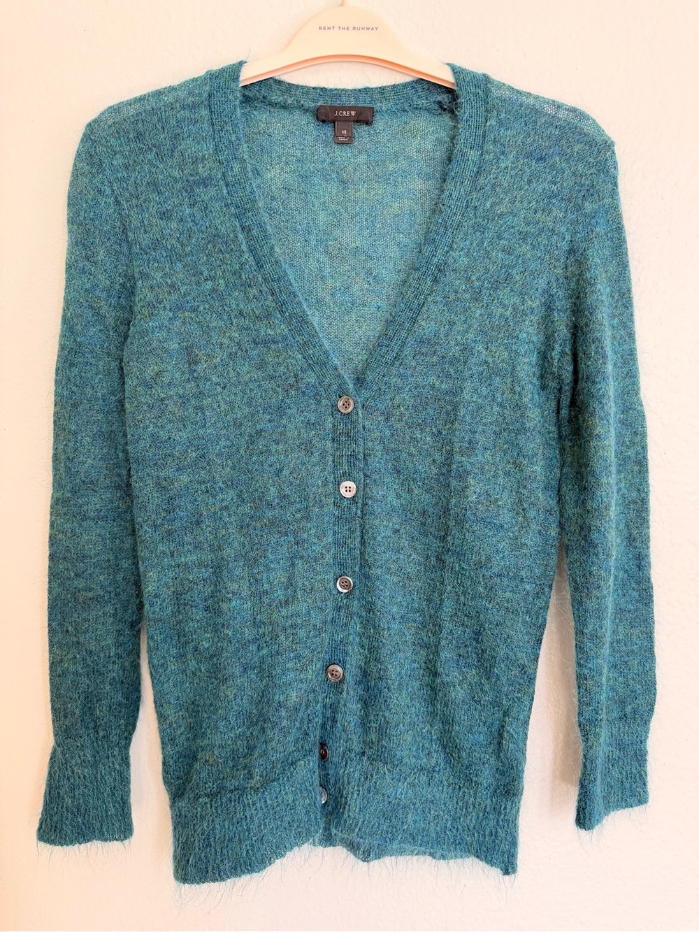 J. Crew Women's Wool Teal Cardigan Sweater, Size XS